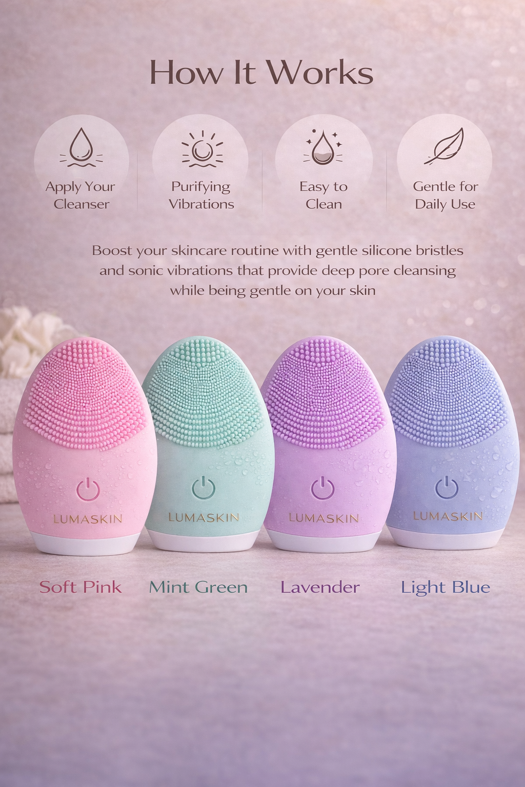 Electric Ultrasonic Silicone Facial Cleanser